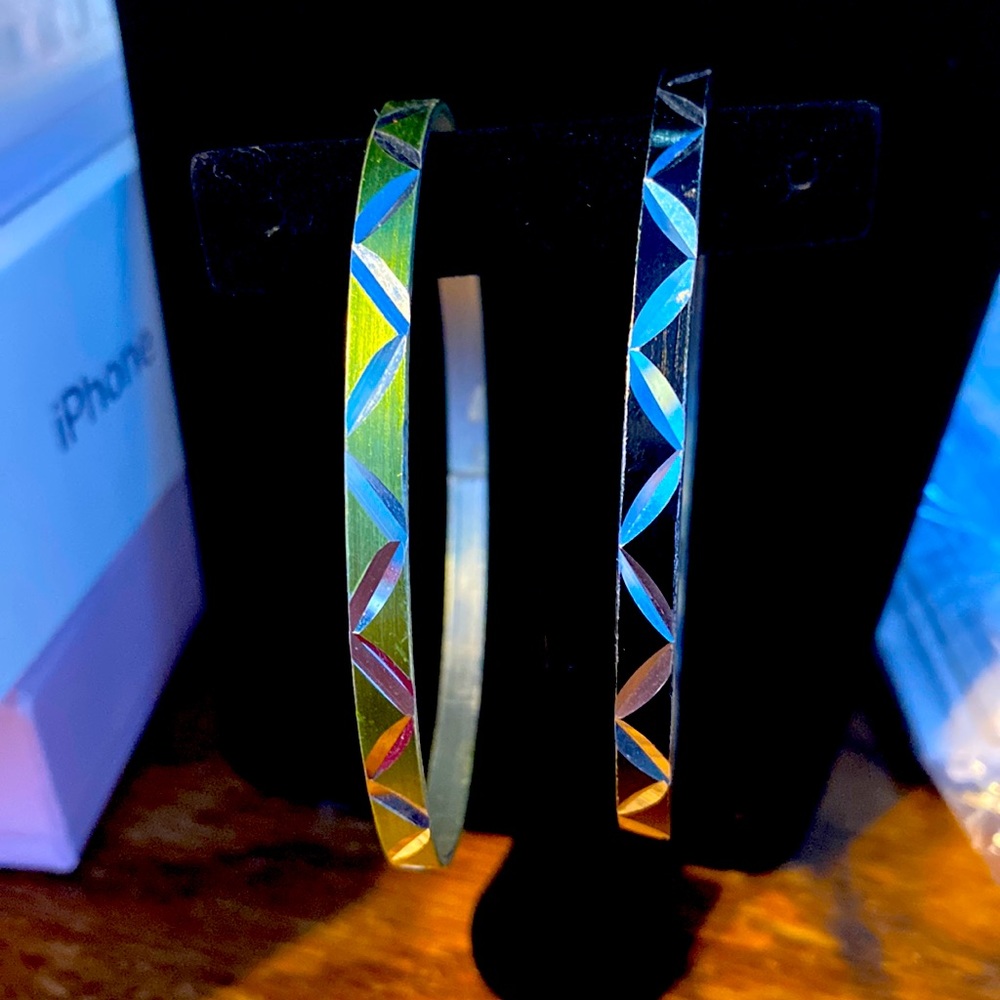 Bracelet. Set of two. Lime green and black